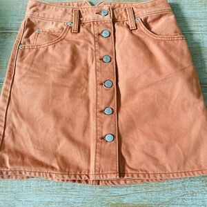 Levi's Orange Button-Down Mini Skirt
